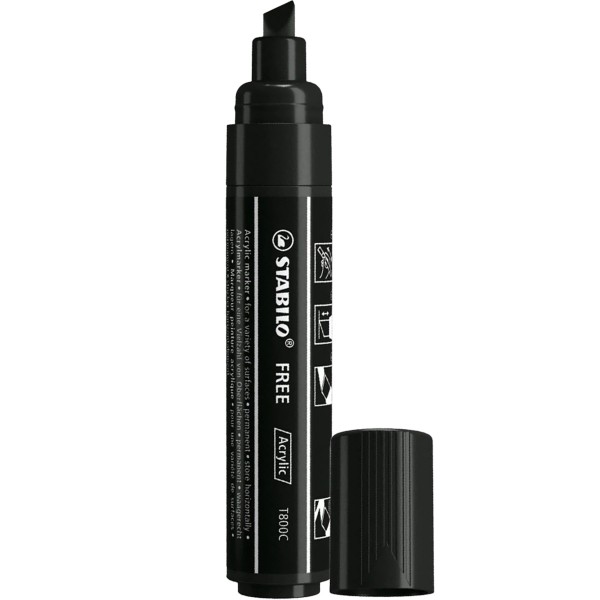 Stabilo "Acrylmarker Free T800C" (4,0-10mm) Black