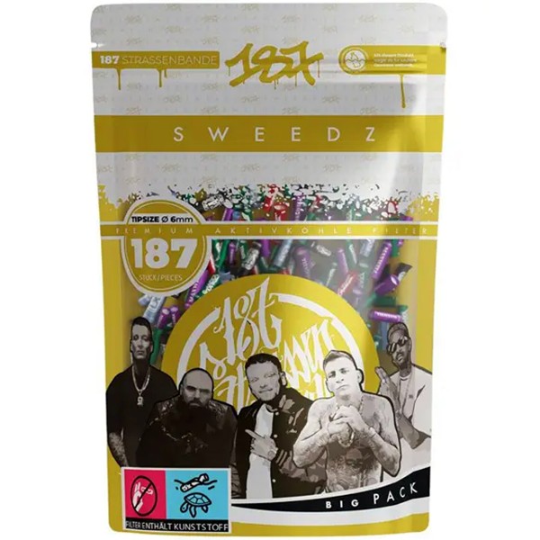 187 Sweedz "Aktivkohlefilter" Crewpack 187 Stück (6mm)