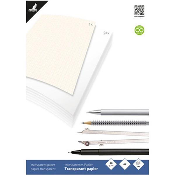 Kangaro "Transparentpapierblock" A4 80g/m² (24 Seiten)