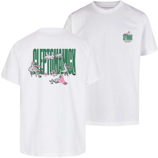 Cleptomanicx Boxy T-Shirt "Full Time Service" White