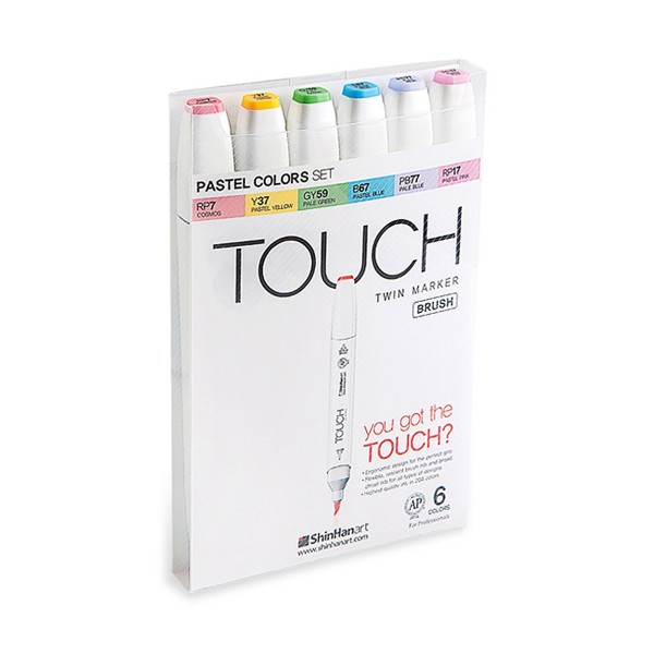 Touch "Twin Brush 6er Set - Pastell Colors"