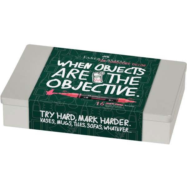 Faber-Castell "Multimark" Acrylic Twin Marker 16er Set (1-3mm) Home Colors