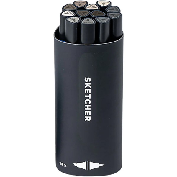 Molotow "Sketcher Twin Marker 12er Set - Grey #1"