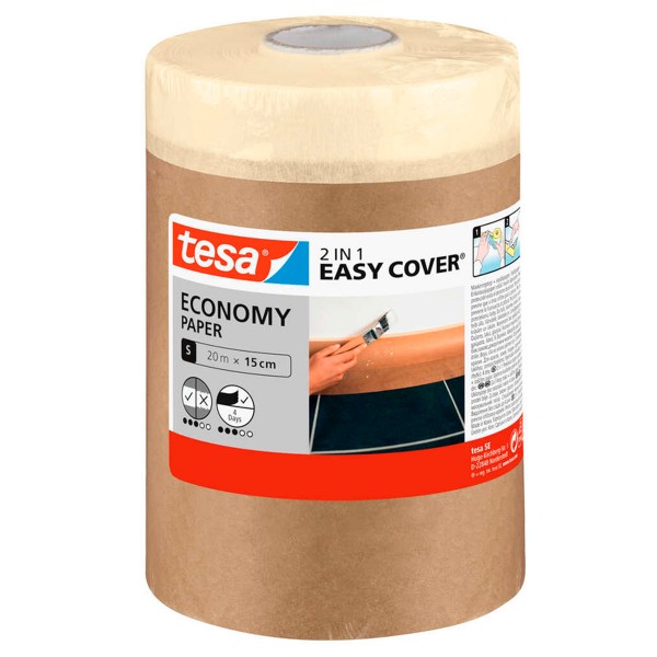 Tesa "Easy Cover" Universal Abdeckpapier Rolle Braun (18cm/25m)