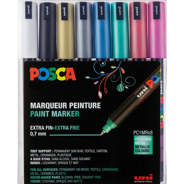 Uni Posca "PC-1MR 8er Metallic Set" (0,7mm)