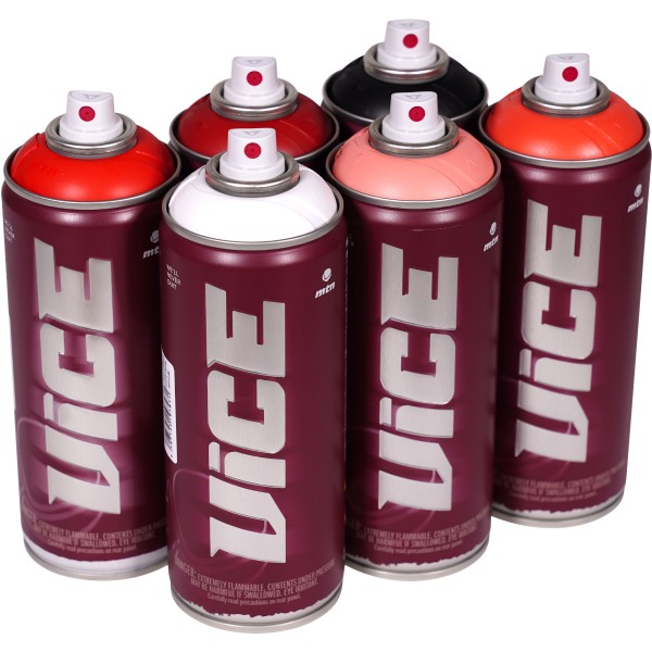 MTN "Vice" Sixpack Black, White & Apricot (6x400ml)