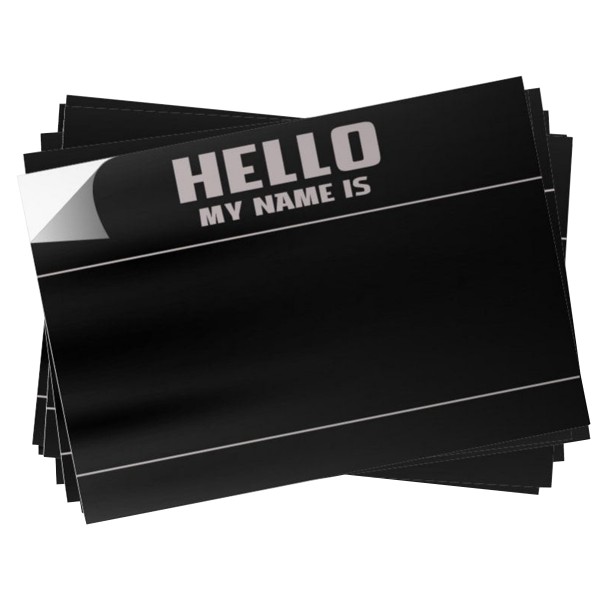 Eggshell Sticker "Hello My Name Is" Black 10 Stk.- 9x12cm