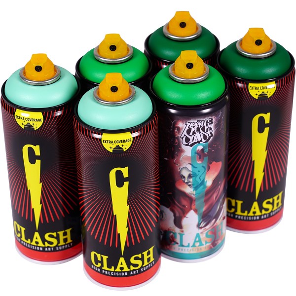 Clash "Paint Multi Color Sixpack Fresh Green Tones" (6x400ml)