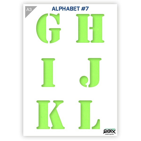 Plastikschablone "Alphabet #7 - Letters" A3