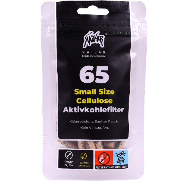 Kailar Aktivkohlefilter "Cellulose Slim Size 65er Pack" - Unbleached