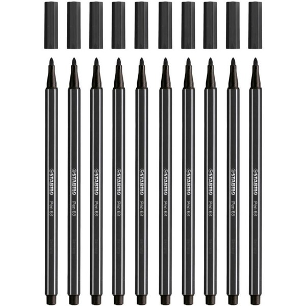 Stabilo "Filzstift Pen 68" (1,0mm) 10er Set Black