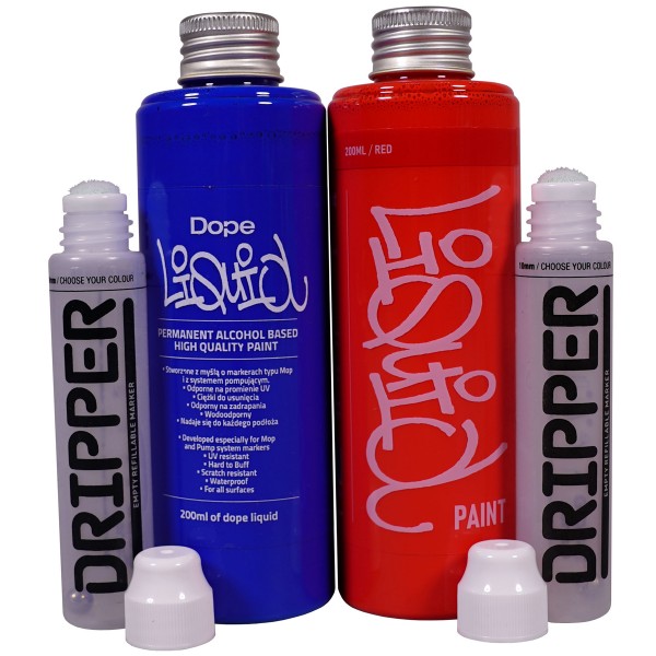 Dope "Liquid Refill Dripper" Red/Blue Set (4 Teile)