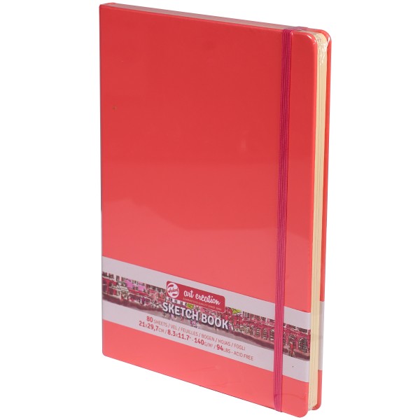 Talens "Art Creation Hardcover A4 Sketch-Notizbuch" (21x29,7cm) Hochformat - Coral Red