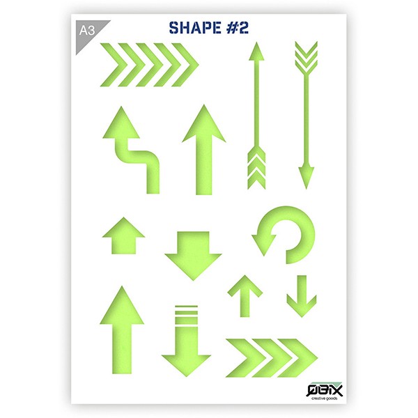 Plastikschablone "Shapes #2 - Arrows" A3