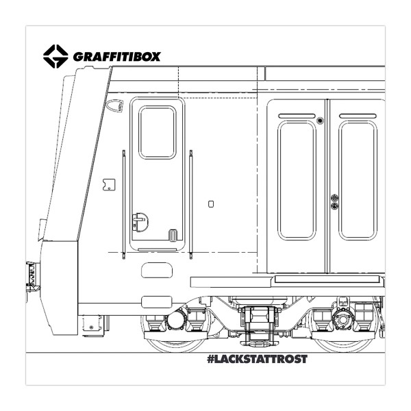 Super Deal "TRAINFRONT" Sticker Quadrat (12x12cm)