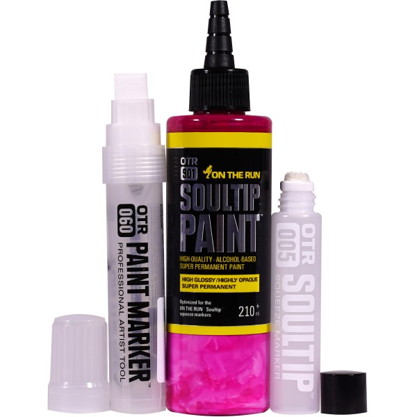 OTR.901 "Soultip Paint (210ml)" + Empty Marker 3er Set - Hot Pink