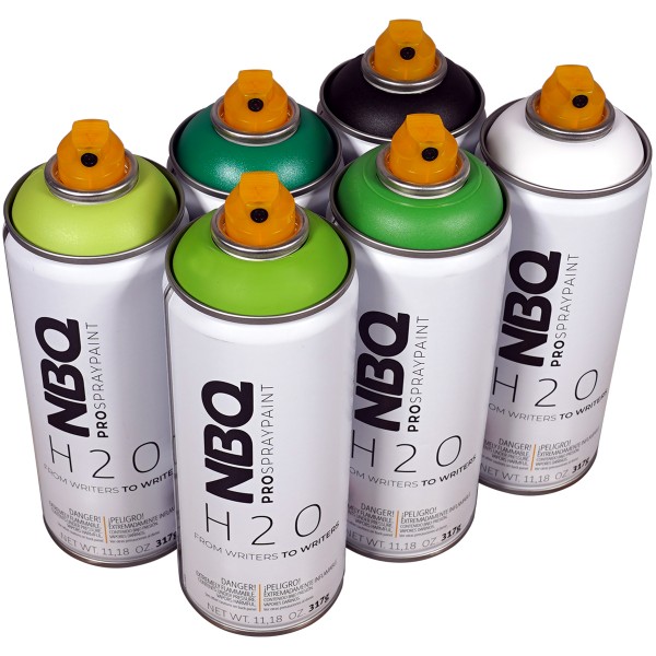NBQ "H2O" Water Based Sixpack Green (6x400ml)
