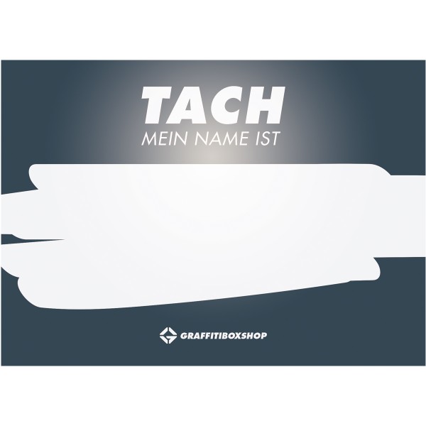 Super Deal "Tach, Mein Name Ist" Sticker (10x15cm) Grey/Blue Version