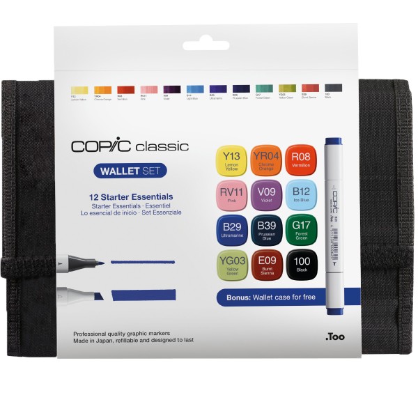 Copic "Classic Wallet Starter Essentials 12er Set" (13 Teile)