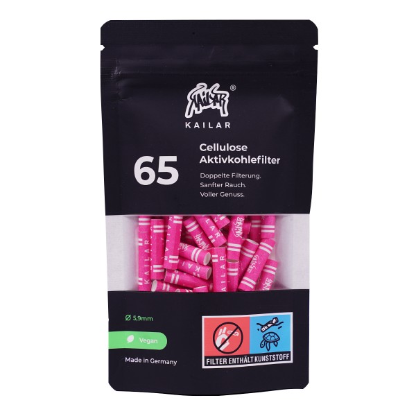 Kailar Aktivkohlefilter "Cellulose Slim Size 65er Pack" - Pink