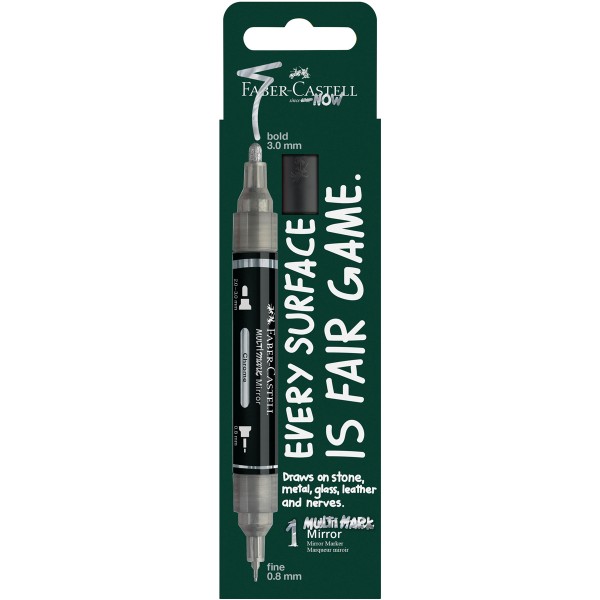 Faber-Castell "Multimark" Acrylic Twin Marker (1-3mm) Mirror Chrome 551