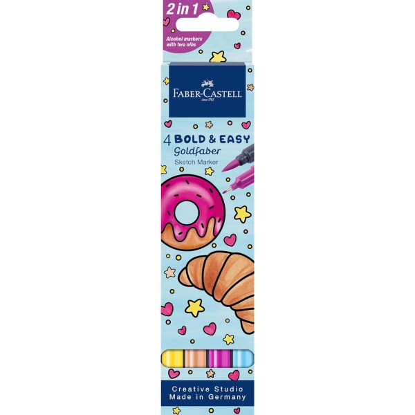 Faber-Castell Dual Marker "Goldfaber Sketch Marker Bold & Easy 4er Set" (0,6mm)