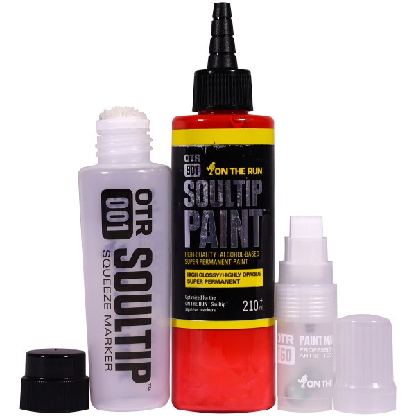 OTR.901 "Soultip Paint (210ml)" + Empty Marker 3er Set 2 - Blazing Red