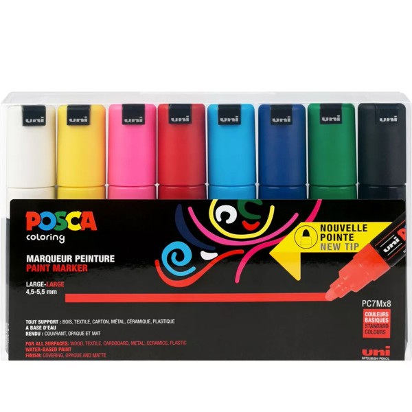 Uni Posca "PC-7M" Marker 8er Set (4,5-5,5mm)