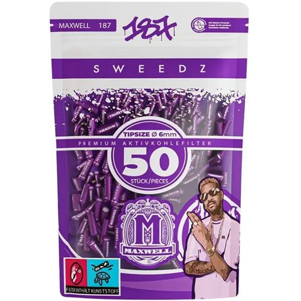 187 Sweedz "Aktivkohlefilter" Maxwell 50 Stück (6mm)