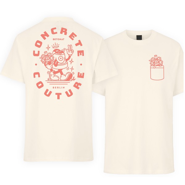 Concrete Couture T-Shirt "Street Florist" Natural/Koralle