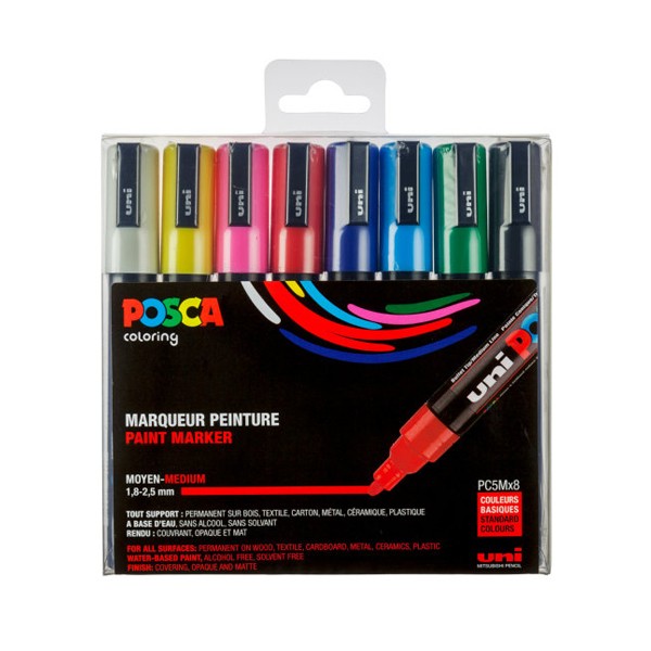 Uni Posca "PC-5M" Marker 8er Set (1,8-2,5mm) - Basic
