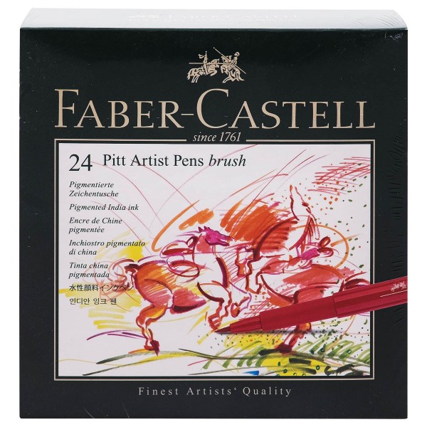 Faber-Castell "Pitt Artist Pen B (Brush)" Tuschestift 24er Set - Atelierbox