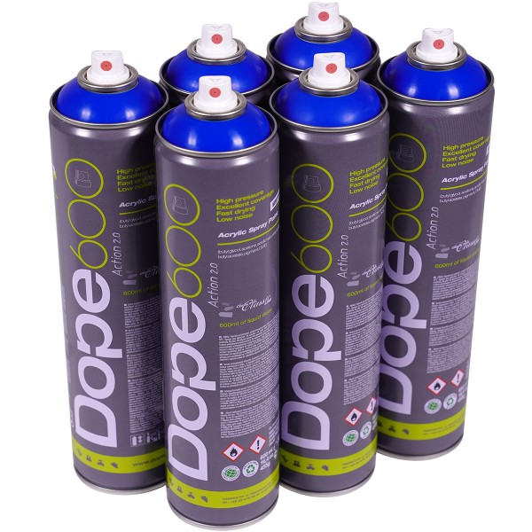 Dope "Action Paint 2.0 One Color Sixpack Royal Blue" Silver Killer (6x600ml)