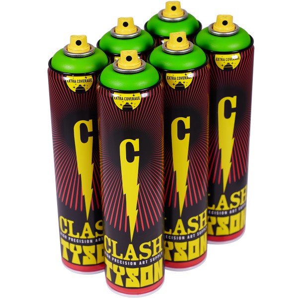 Clash Paint "Tyson One Color Sixpack - Lime Green" (6x600ml)