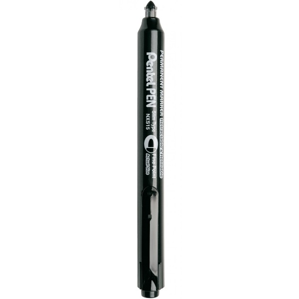Pentel "NXS15" Black Permanent Pentel Pen Slim