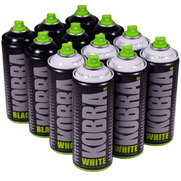 Kobra "New HP Black/White Double Sixpack" (12x400ml)