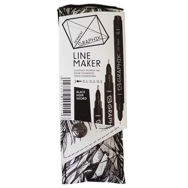 Derwent "Graphik Line Marker 3er Set" Black