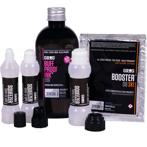 Grog "Buff Proof Ink Booster Set" Black (5 Teile)