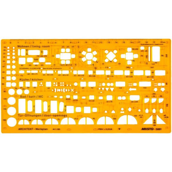 Aristo "Architekturschablone" Gelb-Transparent