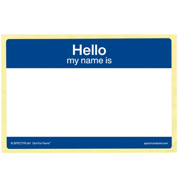 Tagsticker "Hello my name is 100er Pack" (105x72mm) Blue