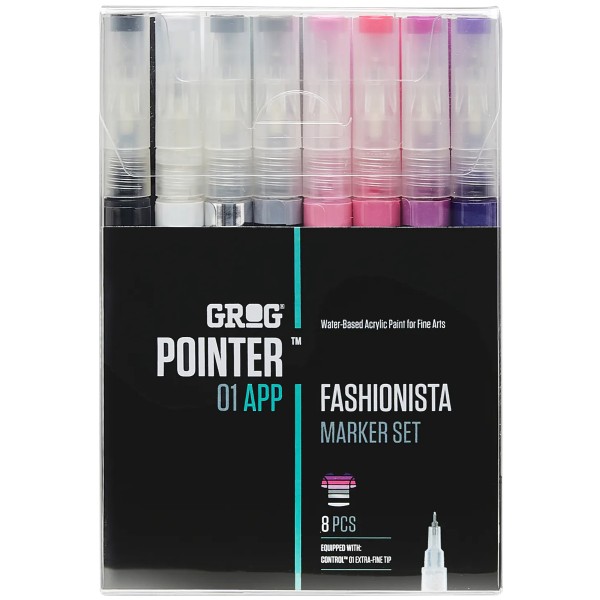 Grog "Pointer 01 APP" Fashionista 8er Marker Set (1mm)