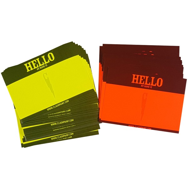 Clash "Hello my Name is.." Neon Sticker Set (7x10cm) - 100 Stk.