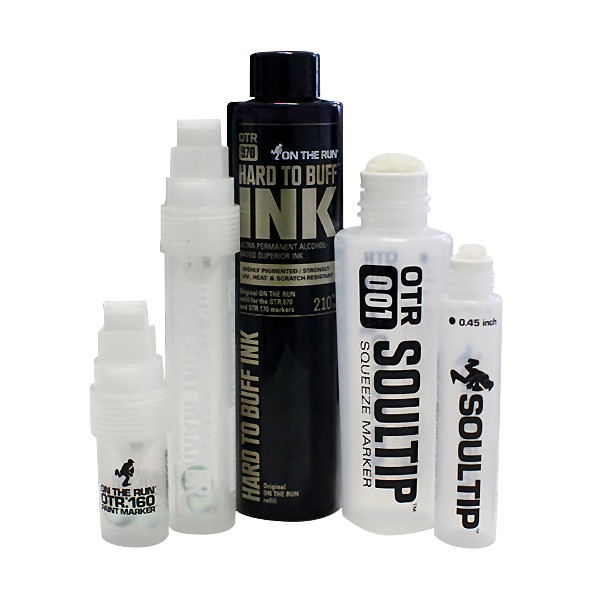 OTR.970 Hard To Buff Ink (210ml) + 4er Marker Empty Set