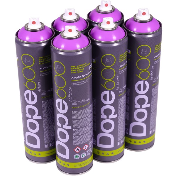 Dope "Action Paint 2.0 One Color Sixpack Blue Violett" Silver Killer (6x600ml)