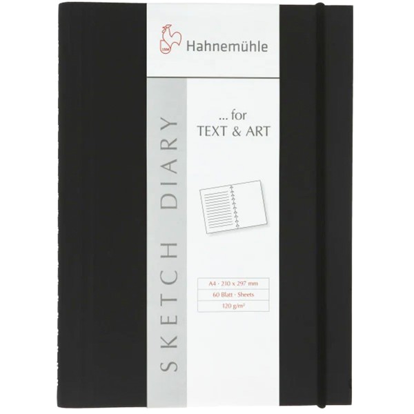 Hahnemühle "Sketch Diary Black" A4 Hochformat 120g/m²