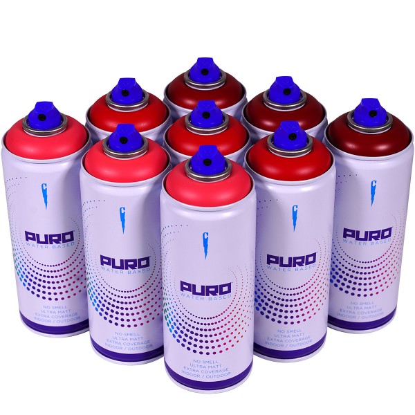 Clash "Puro" Water Based - Red Tones (9x400ml)