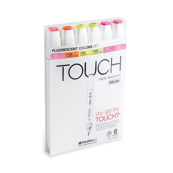 Touch "Twin Brush 6er Set - Fluorescent"
