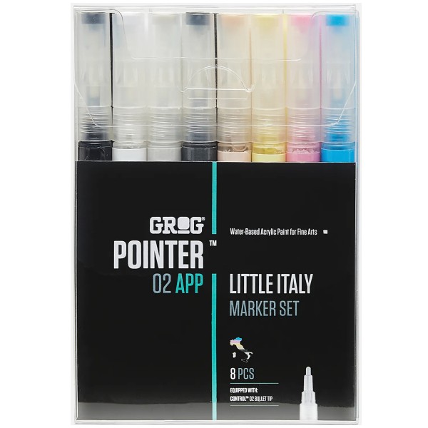 Grog "Pointer 02 APP" Little Italy 8er Marker Set (2mm)