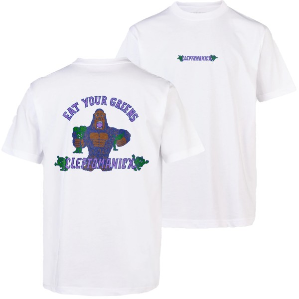 Cleptomanicx T-Shirt "Eat your Greens" White