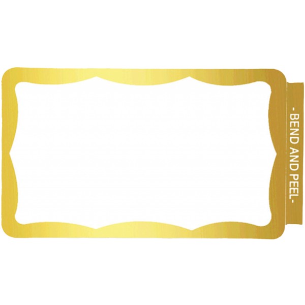 Eggshell Sticker "Wavy Border" Gold 50 Stk.- 6x10cm